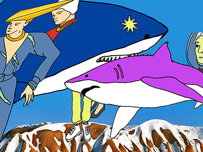 we bad illustration lowart shark