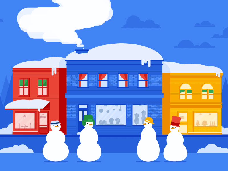 Snowmen Business animation business loop snowman snowmen store storefront