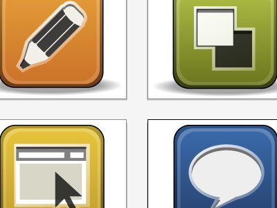 Website Icons blue green icon icons orange pen vector website yellow