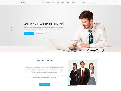 Ricpro – Corporate PSD Template clean psd clean templates corporate site dark gray green psd template