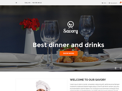 Savory – Restaurant and Cafe PSD Template