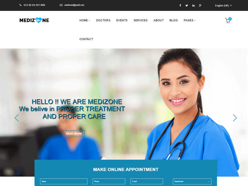 Medizone – Health Care & Medical HTML5 Template clinic doctor free html templates hospital medical medicine patient treatment