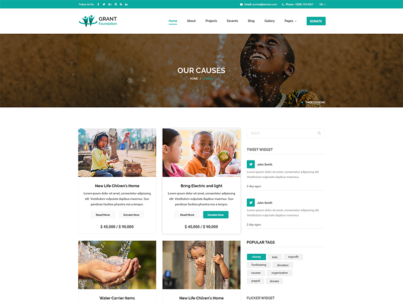 Grant Foundation PSD Template non-profit organization non-profit fund raising foundation donation donate charity cause