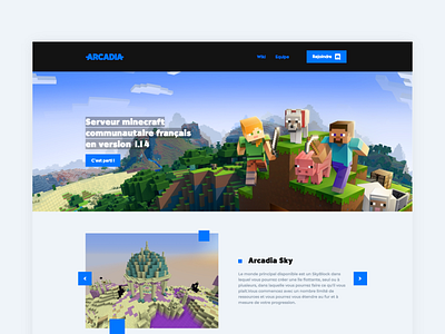Private Server Minecraft Home page adobe xd gaming home page minecraft webdesign