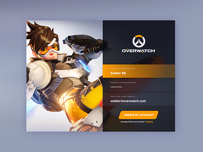 Daily UI #001 - Overwatch Sign Up concept dailyui form gaming overwatch sign up