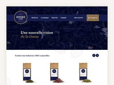 Herbs and Co - Home page ecommerce header home page infusions