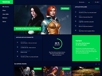 Piwwie - Blog Home Concept blog dark ui gaming home piwwie