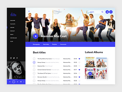 Xd - Daily Challenge #4 - Desktop Music App app concept artist desktop app music player xddailychallenge