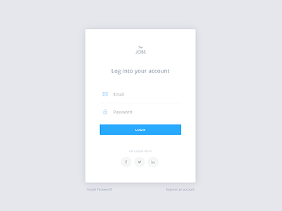 Thejobs - Login button login register sign in sign up social thejobs