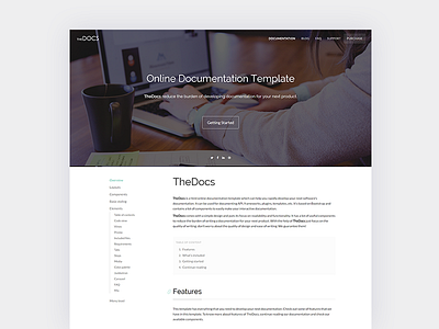 TheDocs - Online documentation template api doc catalog code documentation docs documentation getting started guide help manual online documentation reference specification