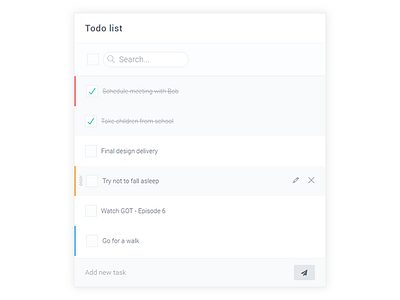 Todo list widget admin clean dashboard flat interface list minimal task todo ui widget work