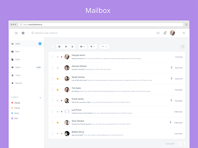 Mailbox - Email inbox admin app application clean dashboard email inbox mail mailbox minimal page webapp