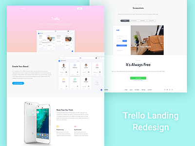 Trello landing page redesign landing page product redesign software startup thesaas trello webapp