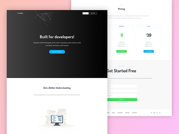 Github landing page redesign by TheTheme.io on Dribbble