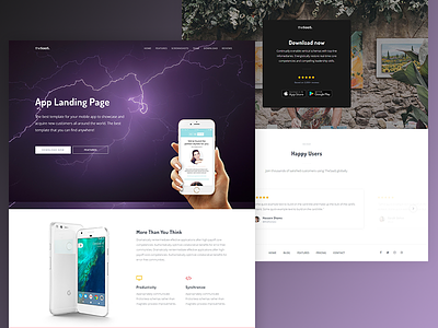 Mobile app landing - TheSaaS app design landing mobile page product software startup thesaas