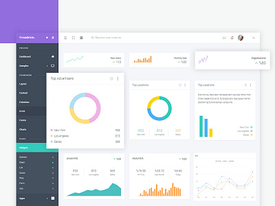 Chart widgets — TheAdmin by TheTheme.io on Dribbble