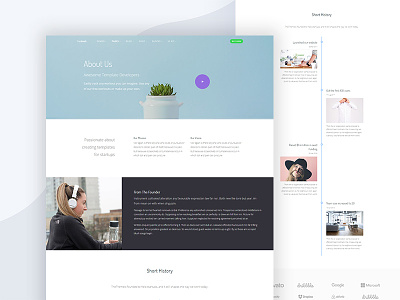 About Us bootstrap business css html page portfolio saas software startup template thesaas webapp