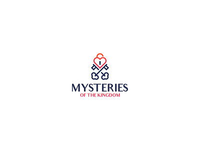 Mysteries of the Kingdom clean design flat heart icon key kingdom lock logo mysteries