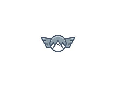 Mountain design icon logo mountain outdoor sky wings