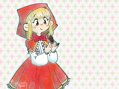 Little Red character commission character portrait commission cute digital illustration fairytale little red little red riding hood portrait watercolor