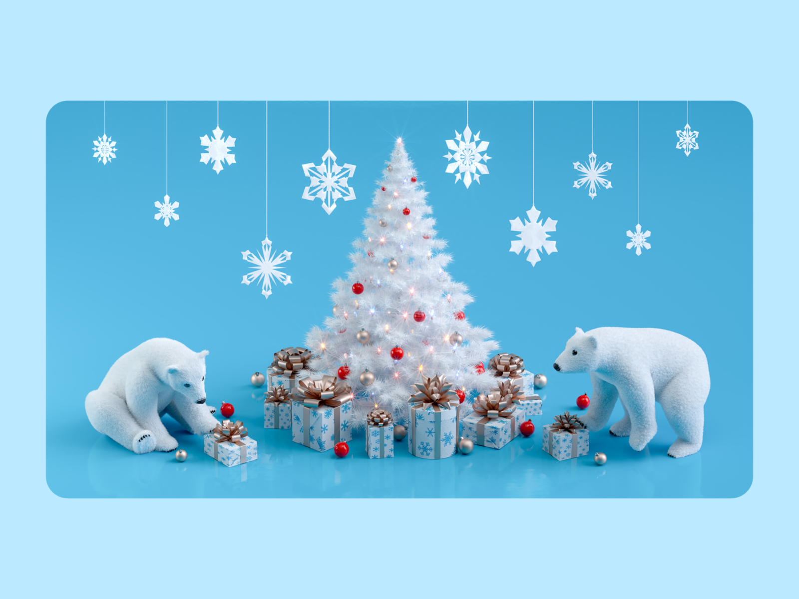 cute christmas polar bear