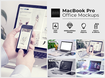MacBook Pro Office Mockups