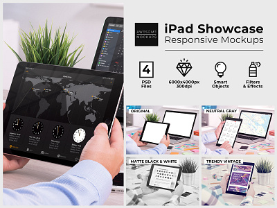 iPad Showcase Responsive Mockups