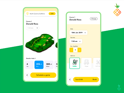 Golf course booking experience! app appdesign design designstudio golf golfer illustration ui ui ux ui design uidesign uiux user experience userexperience userinterface ux ux ui ux design uxdesign uxui