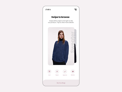 The Zara concept fashion app animation animations app appdesign brand daily design fashion fashion app fashion brand interaction mobile ui motion swipe ui uidesign ux uxui