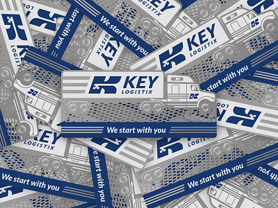 Key Logistix Business Cards branding business cards metal stationary trucking