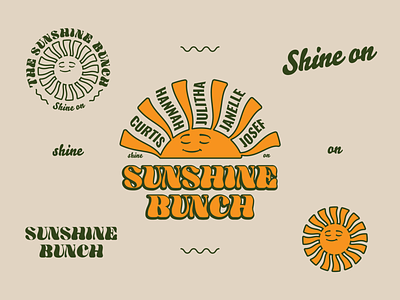 Sunshine Bunch Design Elements happy retro summer sunny typography vintage wavy