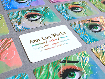 Stylist Business Cards business cards foil gold print watercolor