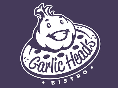 Garlic Heads Logo bistro italian logo logo design pizza