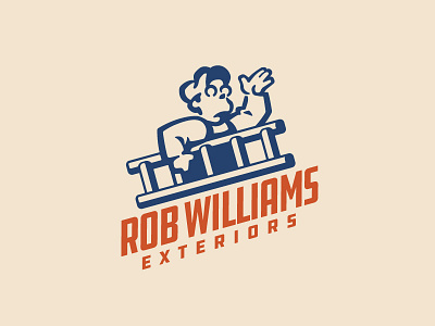 Rob Williams Exteriors Logo branding construction gutters ladder logo