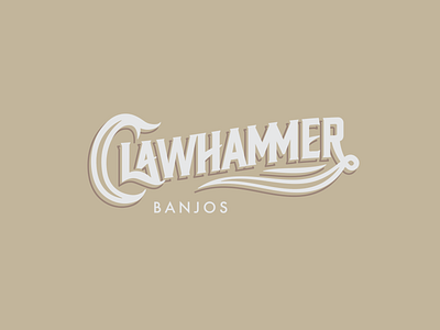 Clawhammer Banjos Logo Version 1 banjo lettering logo logotype music