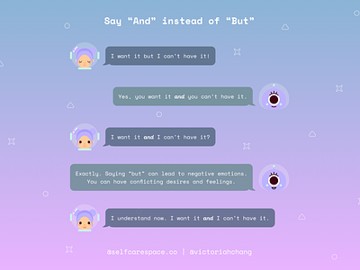say "and" instead of "but" | selfcarespace.co space