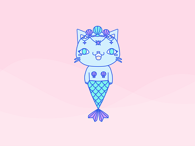 catfish cat illustration pastel