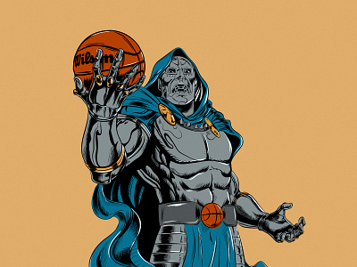 DR HOOPS basketball basketballillustration doom illustration marvel nba wilson