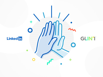 We're Joining the LinkedIn Team! debut glint illustration linked in skech