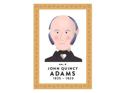 John Quincy Adams digital illustration portrait vector