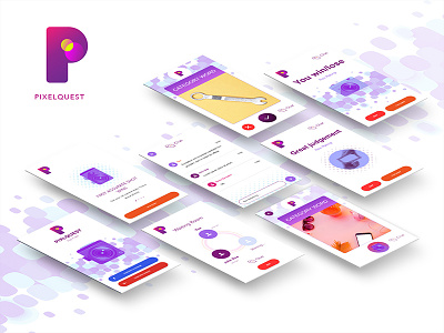 Pixelquest App Screens application mobile ui