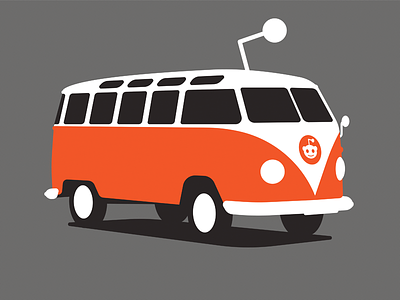 All aboard the Redditmobile! illustration reddit van vector volkswagen
