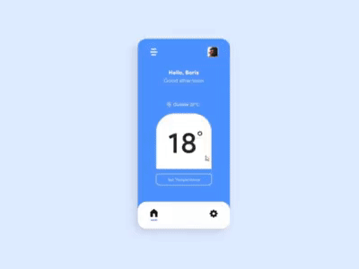 Smart Home App - Thermostat experience design ghana ghanauxuidesigner interfacedesign invisionapp prototyping smarthomeapp thermostat uidesigner uxdesigner uxuidesigner