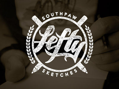 Lefty / Southpaw Sketches Logo badge crest hand lettering left left handed lefty lettering pencil sketch sketchbook southpaw typography