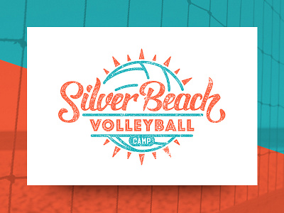 Silver Beach Volleyball Camp beach camp hand lettering lettering michigan script silver sport sun typography volleyball