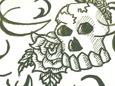 Skull doodle halloween ink marker october rose scary skeleton sketch skull spooky