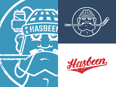 Hasbeen badge has-been hasbeen hockey jersey lettering logo script sports type typography vintage
