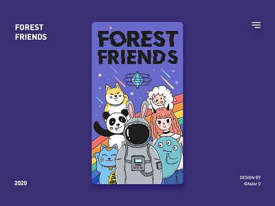 forest friends cartoon design dribbble girl illustration