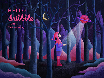 Hello Dribbble! dream dribbble first shot illustration