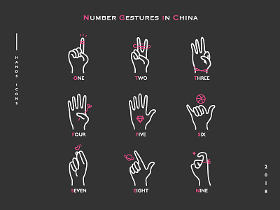 Hands Icons china dribbble hands icons number ui